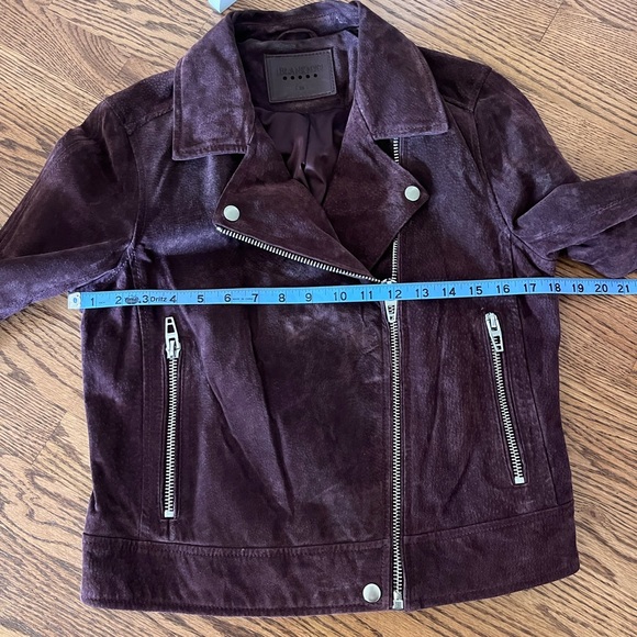 BlankNYC Purple Suede Leather Moto Jacket Full Zip Biker Motorcycle Womens M - Picture 9 of 11
